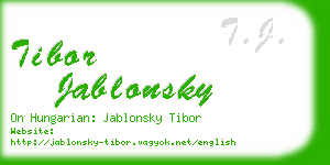 tibor jablonsky business card